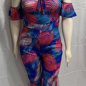 Women's Multicolor Off-Shoulder Jumpsuit